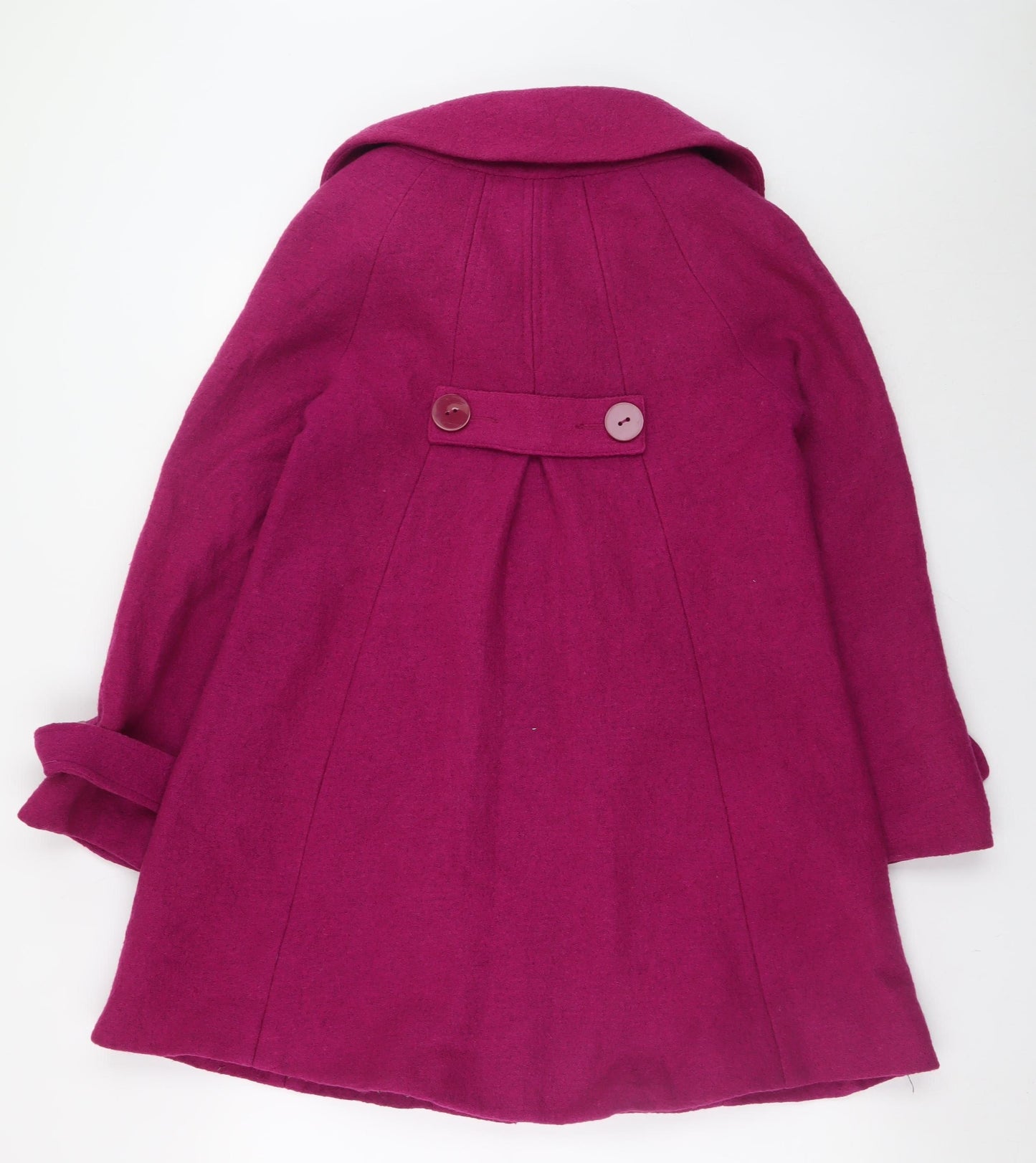 H&M Women's Pink Wool Blend Mid-Length Overcoat Size 6