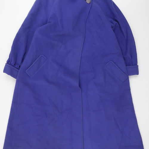 Lampert London Women's Blue Wool Long Overcoat Size 12