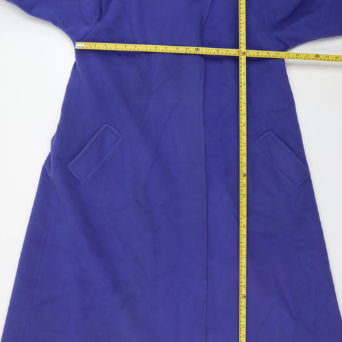 Lampert London Women's Blue Wool Long Overcoat Size 12