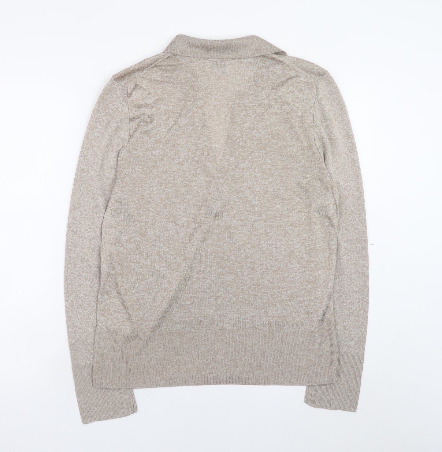 Primark Women Beige Collared Henley Jumper XL Lightweight Knit