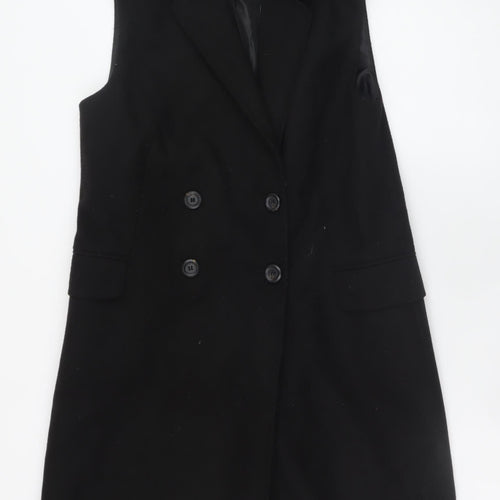 New Look Women’s Black Sleeveless Mid-Length Waistcoat Size 12