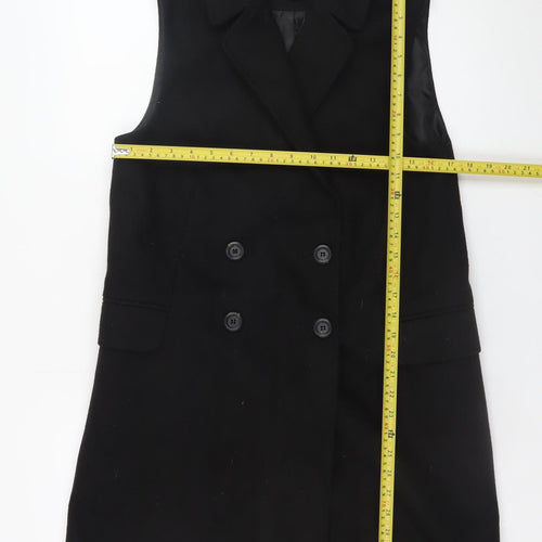 New Look Women’s Black Sleeveless Mid-Length Waistcoat Size 12