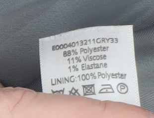 Bm Women’s Grey Button-Up Short Jacket Size 14 Polyester Blend