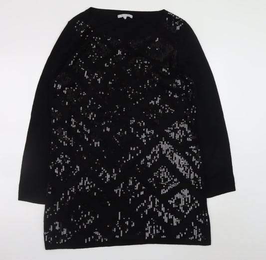 Marks and Spencer Per Una Women Black Size 18 Sequin Knit Jumper