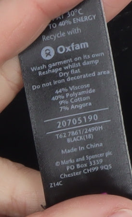 Marks and Spencer Per Una Women Black Size 18 Sequin Knit Jumper