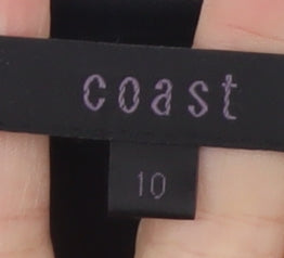 Coast Womens Black Size 10 Scoop Neck Button Cardigan