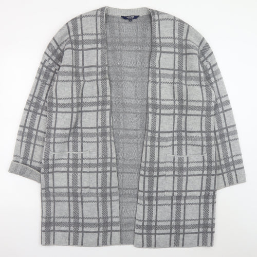 Maine New England Women’s Grey Checked Open Knit Cardigan Size 20