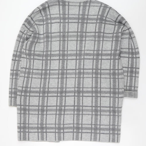 Maine New England Women’s Grey Checked Open Knit Cardigan Size 20