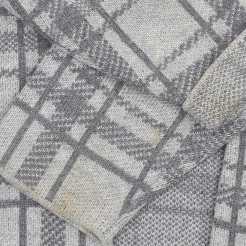 Maine New England Women’s Grey Checked Open Knit Cardigan Size 20