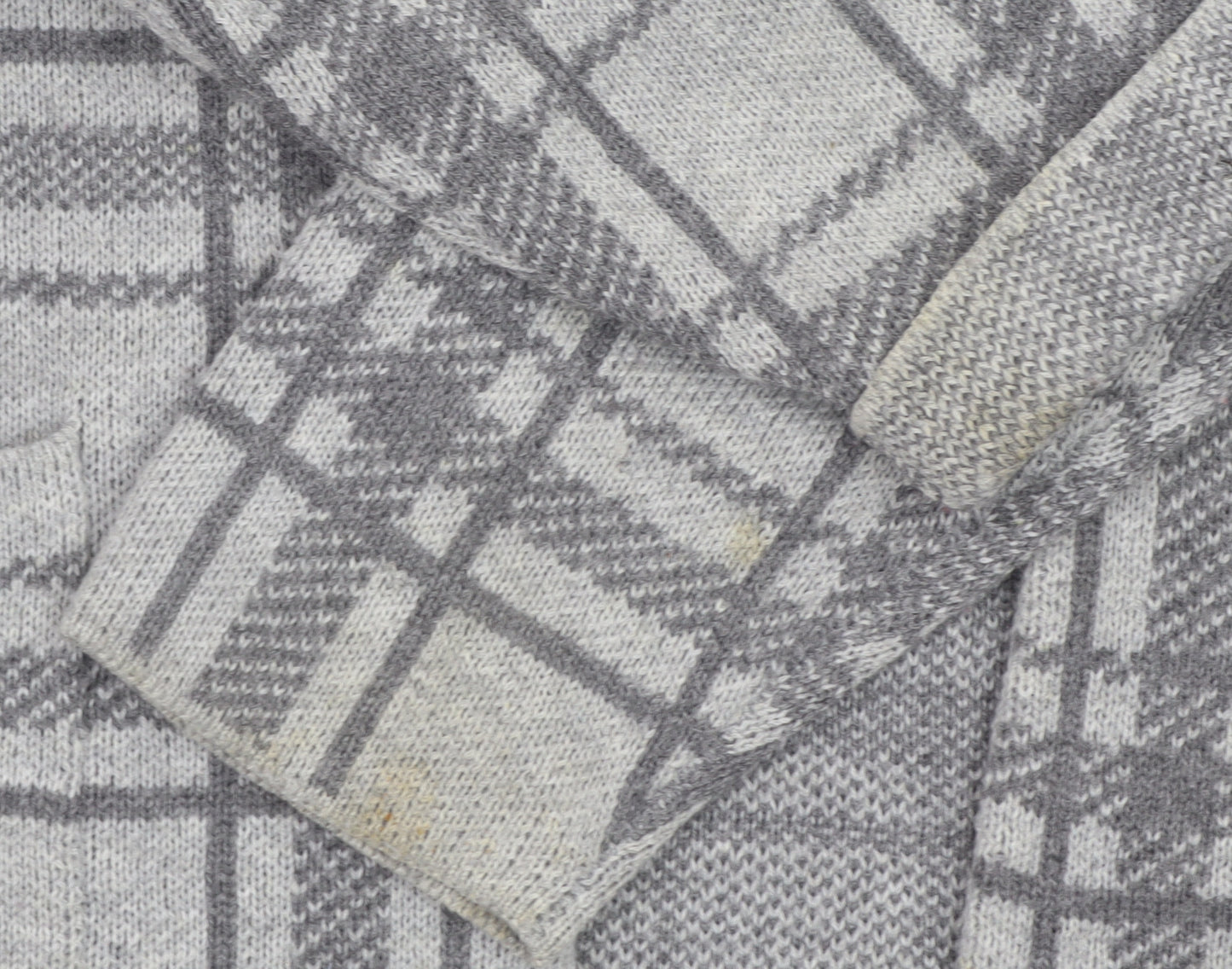 Maine New England Women’s Grey Checked Open Knit Cardigan Size 20