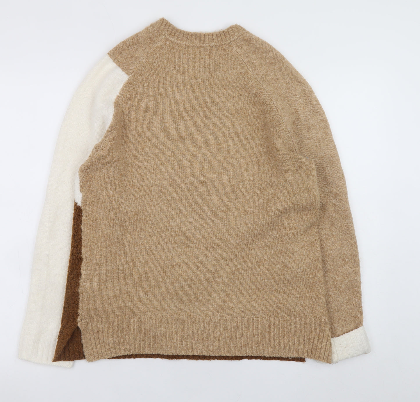 Marks and Spencer Women’s Beige Geometric Knit Pullover Jumper Size S
