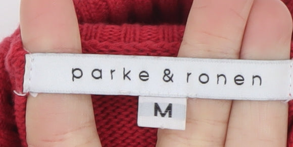 Parke & Ronen Women's Multicoloured Roll Neck Stripe Cotton Jumper Size M