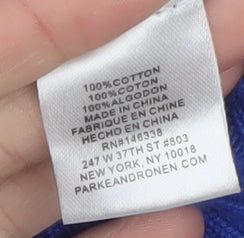 Parke & Ronen Women's Multicoloured Roll Neck Stripe Cotton Jumper Size M