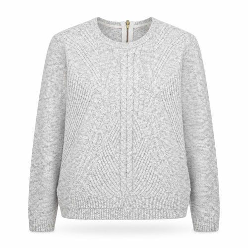Marks and Spencer Women Grey Cable-Knit Jumper Size 14 Cotton Blend