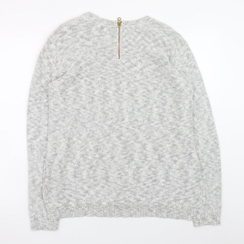 Marks and Spencer Women Grey Cable-Knit Jumper Size 14 Cotton Blend