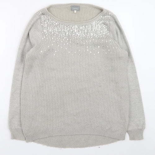 Mint Velvet Women’s Grey Sequin Knit Jumper Size 12