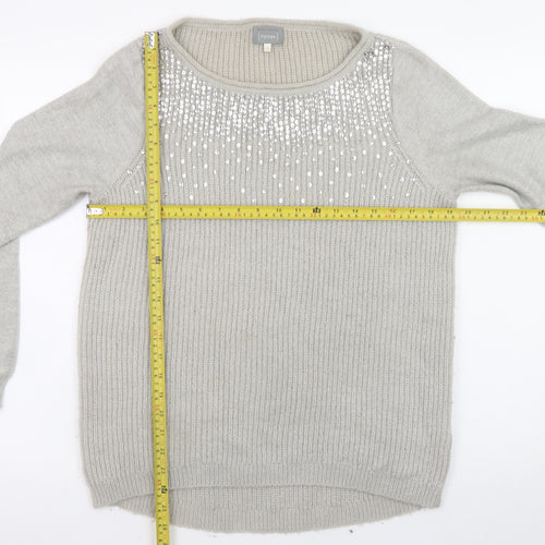Mint Velvet Women’s Grey Sequin Knit Jumper Size 12