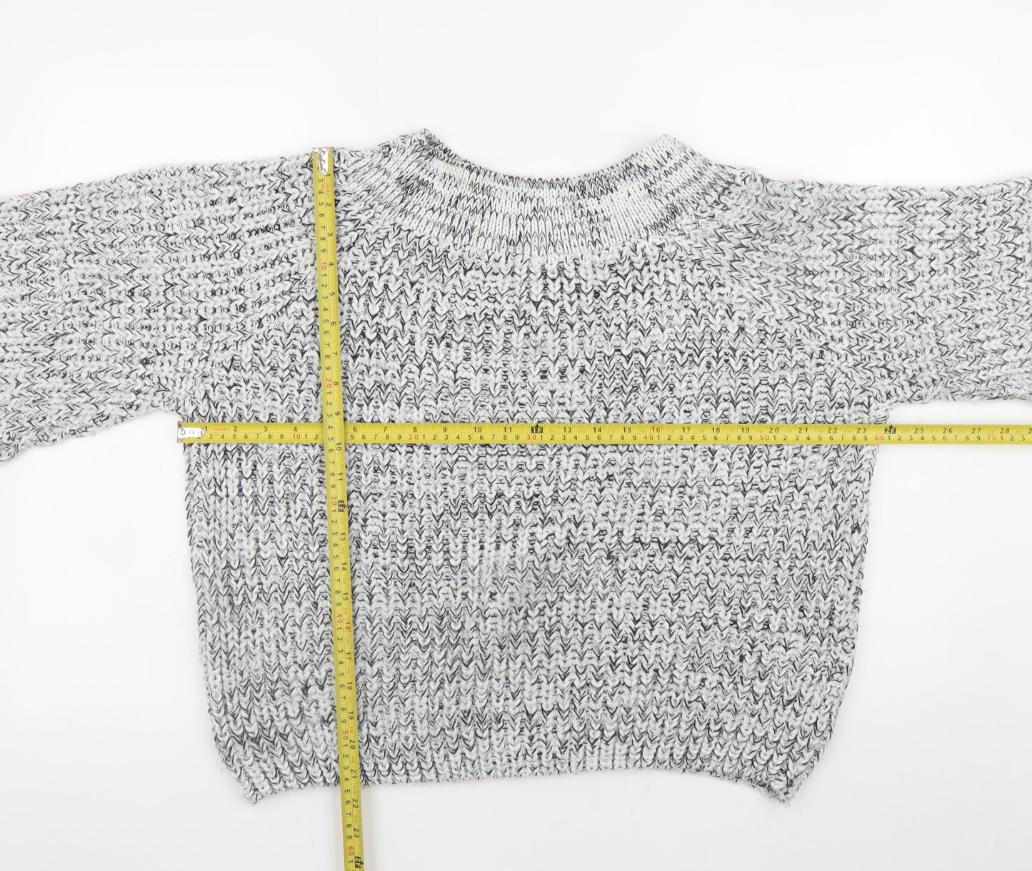 New Look Women's Grey Chunky Knit Pullover Jumper Size M