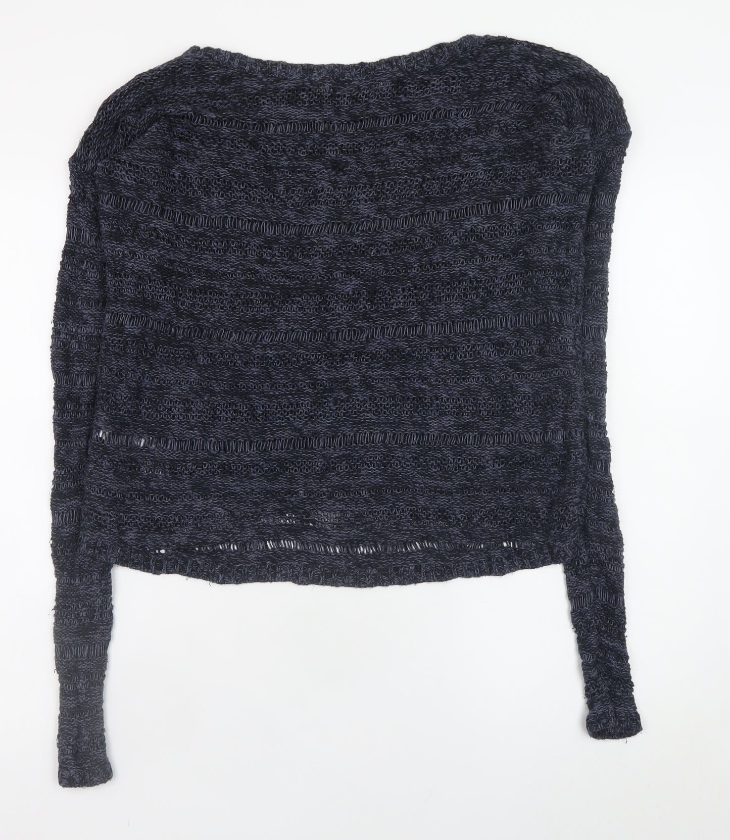 Abercrombie & Fitch Women's Blue Open-Knit Pullover Jumper Size S