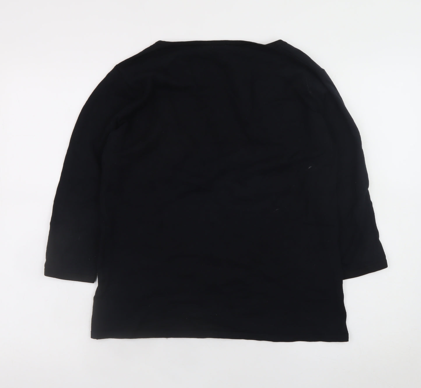 Tigi Wear Womens Black Sequin Scoop Neck Pullover Jumper Size 10/12