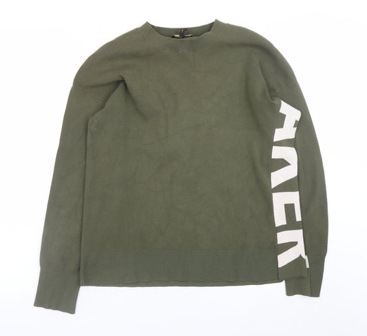 Ted Baker Women Green Logo Knit Crew Neck Pullover Jumper Size 10