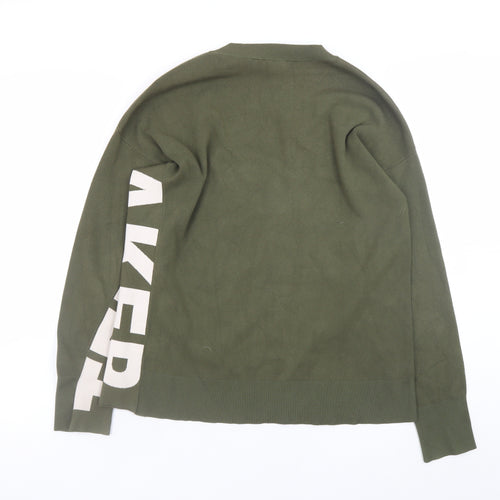 Ted Baker Women Green Logo Knit Crew Neck Pullover Jumper Size 10