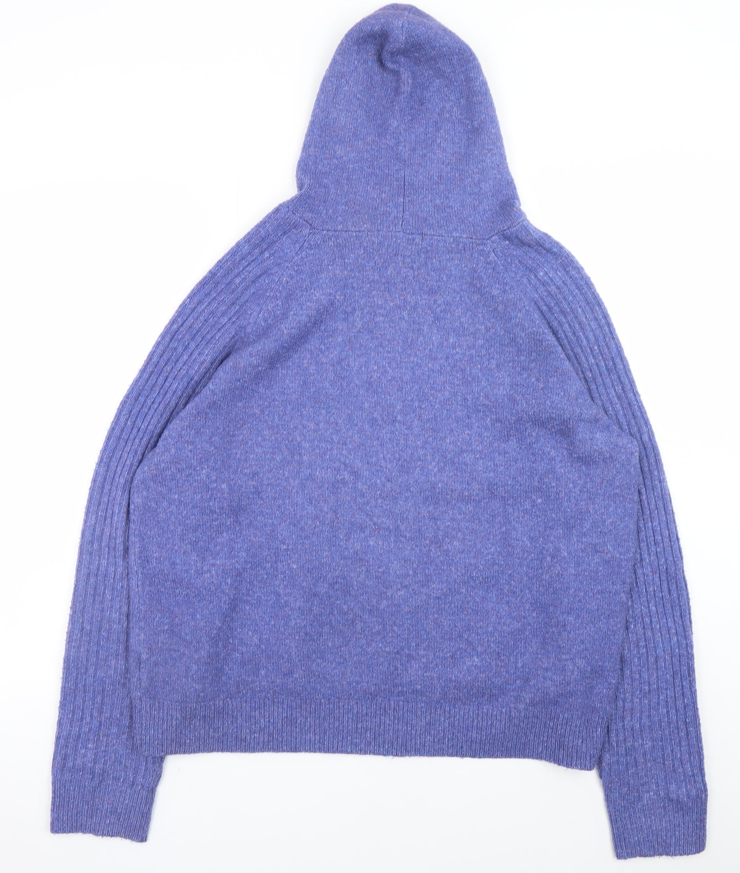 Marks and Spencer Womens Blue Hooded Knit Pullover Jumper Size L