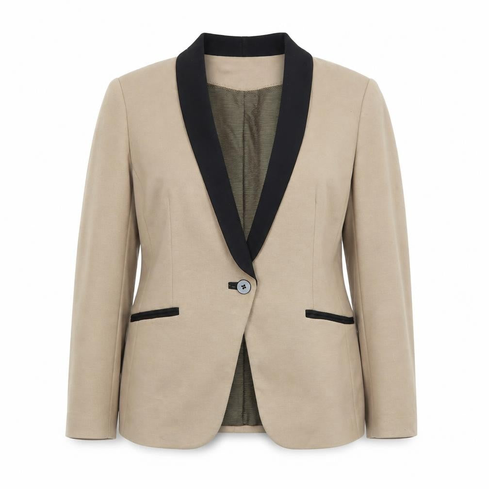 Marks and Spencer Women Beige Blazer UK 16 Classic Formal Jacket