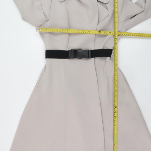 H&M Womens Beige Long Belted Trench Coat Size 10