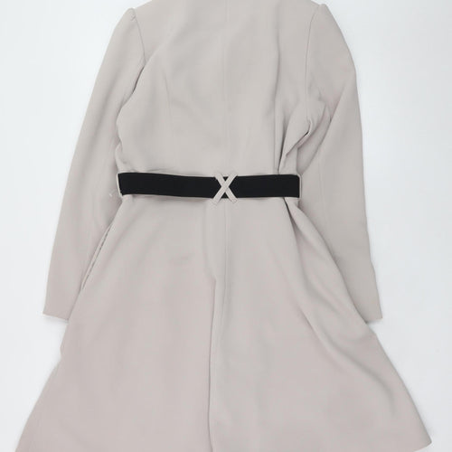 H&M Womens Beige Long Belted Trench Coat Size 10