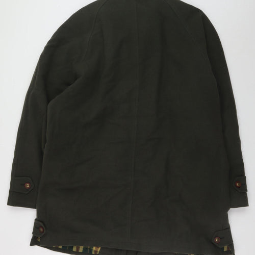 House of Fraser Men's Green L Wool Overcoat Long Lined