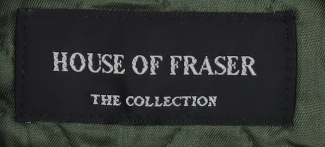 House of Fraser Men's Green L Wool Overcoat Long Lined