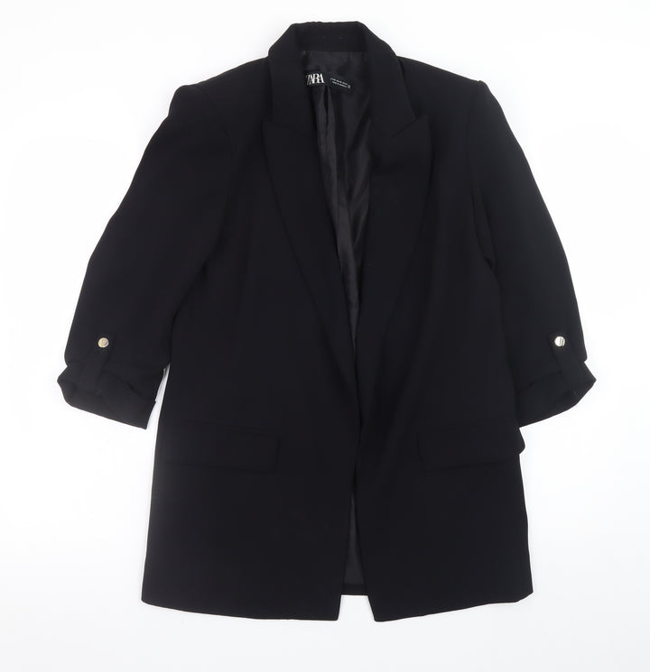 Zara Women's Black XS Classic Mid-Length Blazer Jacket