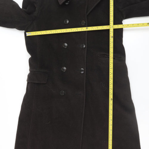 Jigsaw Women's Brown Wool Cashmere Long Overcoat Size 14