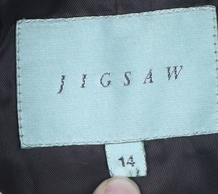 Jigsaw Women's Brown Wool Cashmere Long Overcoat Size 14