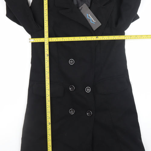 RVHSWDS Women’s Black Wool Blend Mid-Length Pea Coat M