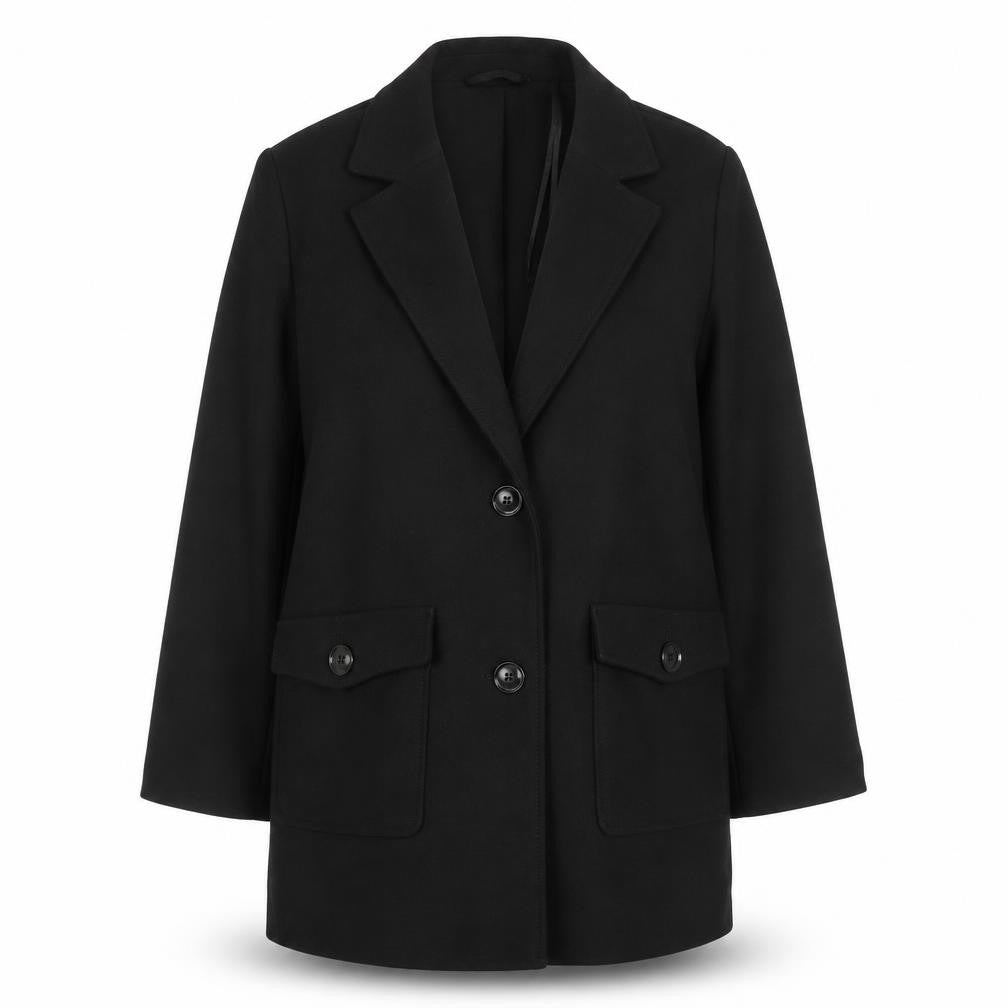 Front view of H&M Women’s Black Blazer Jacket Small Regular Fit Workwear