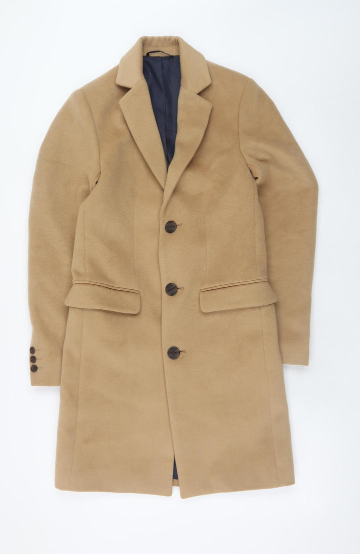 River Island Women's Beige Wool Blend Long Overcoat XXS