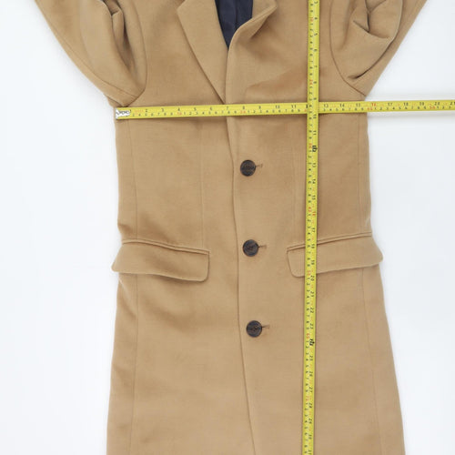 River Island Women's Beige Wool Blend Long Overcoat XXS