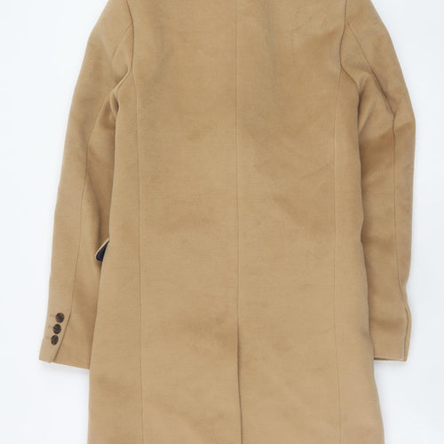River Island Women's Beige Wool Blend Long Overcoat XXS
