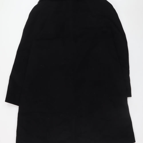 Marks and Spencer Womens Black Wool Cashmere Mid-Length Coat UK 14