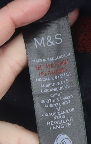 Marks and Spencer Men's Black Lambswool Half Zip Jumper Size S