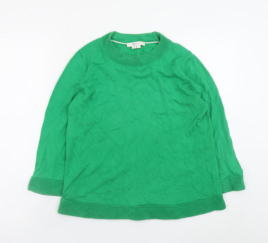 Boden Women's Green Cotton Wool Crew Neck Jumper M