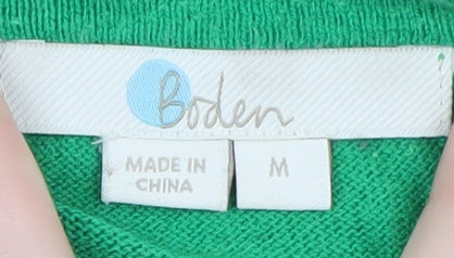 Boden Women's Green Cotton Wool Crew Neck Jumper M