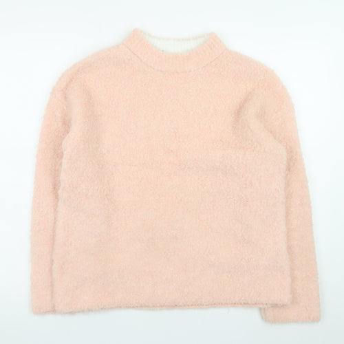 River Island Womens Pink Mock Neck Long Sleeve Pullover Jumper XS