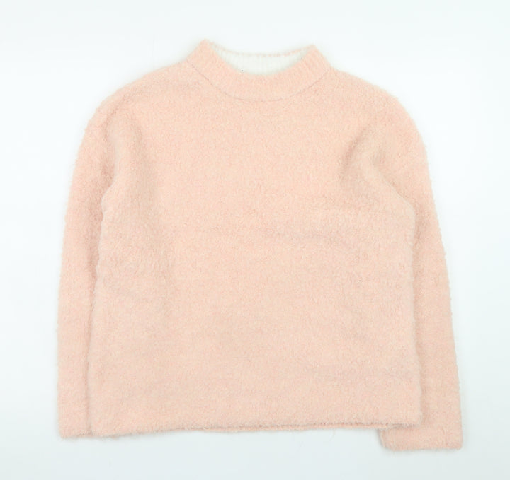 River Island Womens Pink Mock Neck Long Sleeve Pullover Jumper XS