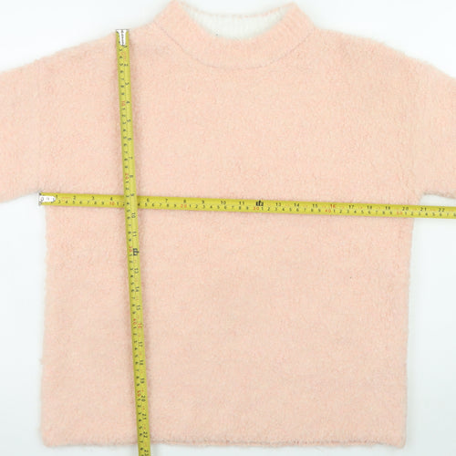 River Island Womens Pink Mock Neck Long Sleeve Pullover Jumper XS