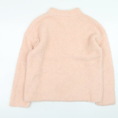 River Island Womens Pink Mock Neck Long Sleeve Pullover Jumper XS