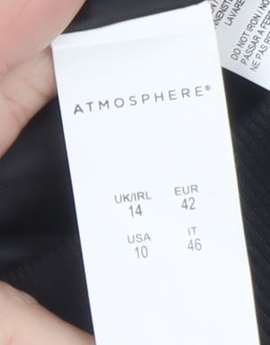 Atmosphere Women’s Silver Bomber Jacket Size 14 Metallic Zip Up