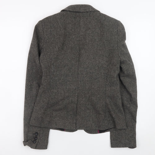 Banana Republic Women's Grey Wool Blend Herringbone Blazer Size 6
